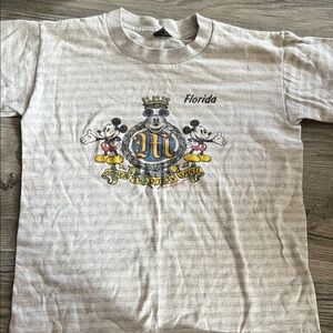 Vintage 90’s Sherry’s Best Mickey Mouse Florida Crest Gray Kids Tee